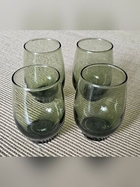 Vintage Libbey Glass Tempo Brown Flat Tumbler | Set of 4 | Drinkware